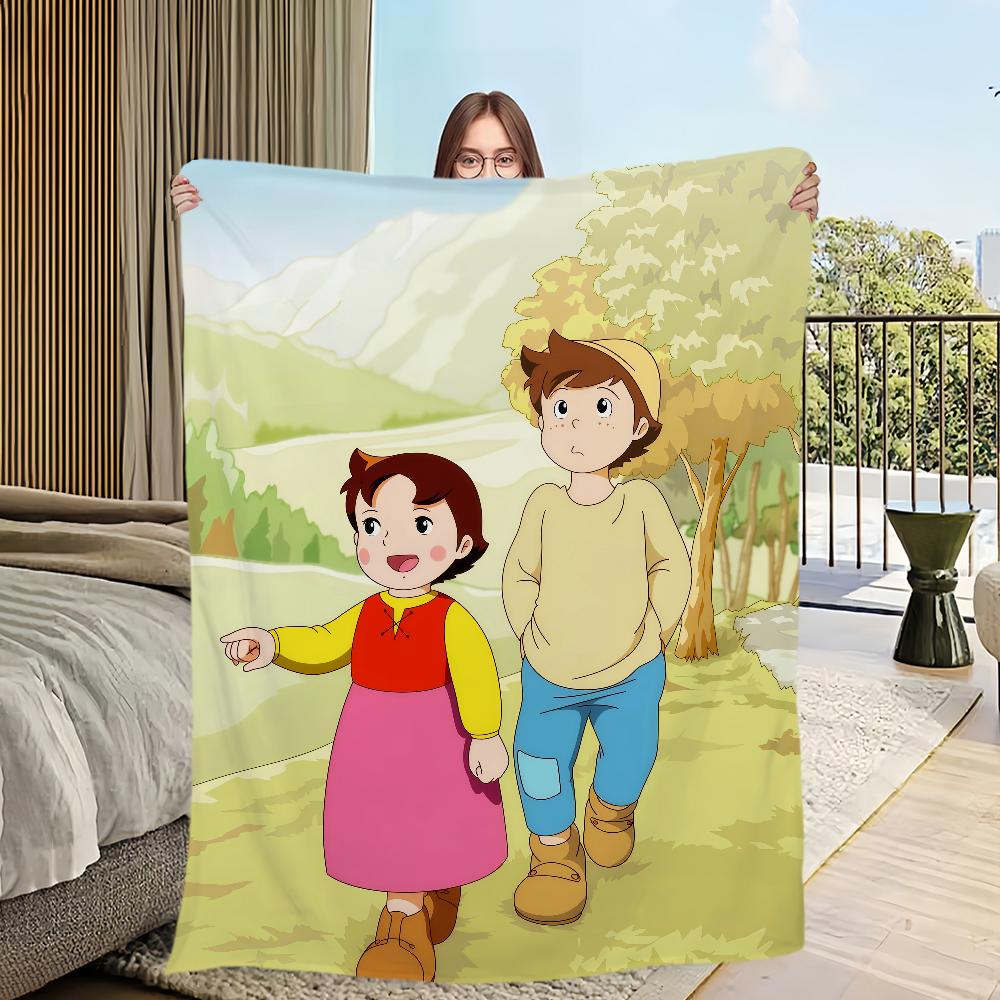 

cartoon anime h-Heidi a Girl of the a-Alps Flannel warm soft plush blanket for sofa living room hogar bedroom travel gift home 75cmx90cm