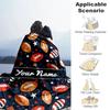 1PC Custom Name Football Notebook Flannel blankets Patterns Throw Blanket All-Season Soft Gift for Couch, Bed, Camping gifts