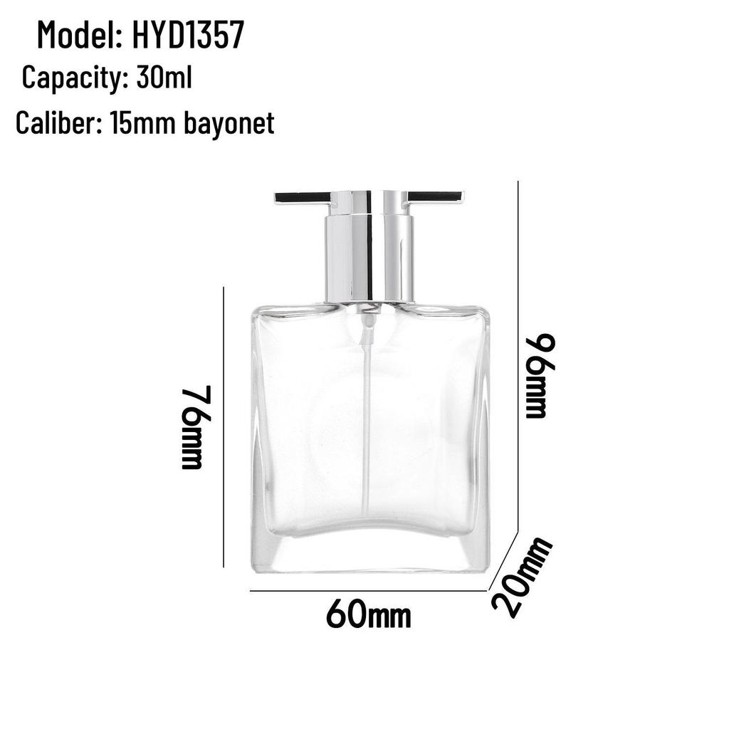 Transparent Glass Perfume Spray Bottle - Empty Sample Dispensing Bottle for Cosmetics