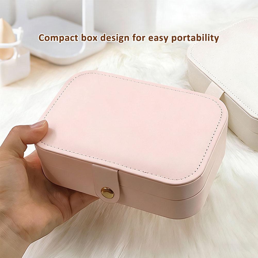 Portable Mini PU Leather Jewelry Box Velvet Lined Multi-Compartment Travel Jewelry Case Organizer for Rings Earrings Necklace Storage