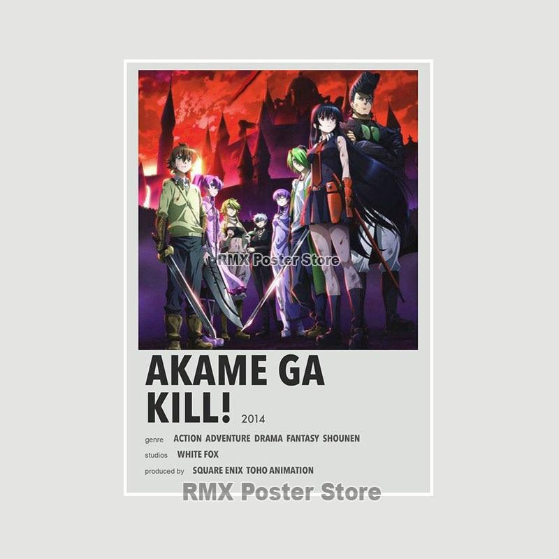 Akame Ga Kill Anime-Poster und Drucke, Wandkunst, Dekoration, weißes Papier, dekorative Gemälde, Bilder, Wohnzimmer, Zuhause, Wandbild