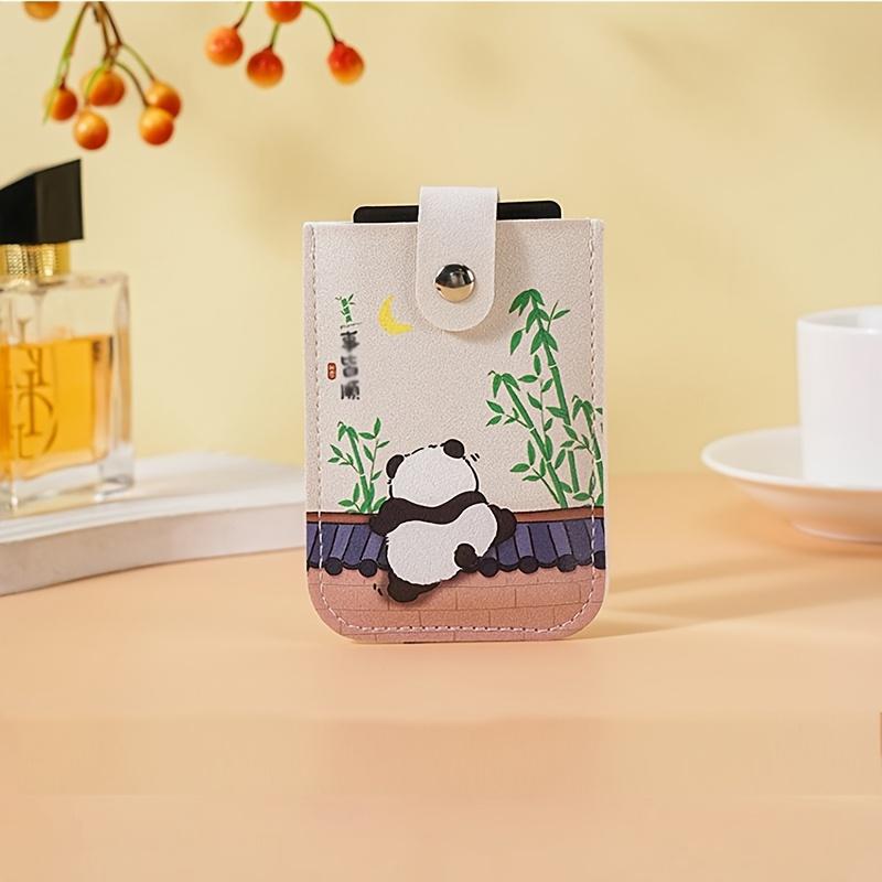 New Panda Snap Button Pull-Tab 1pc Compact Ultra-Thin Mini Ins-Style Design Card Holder for Women
