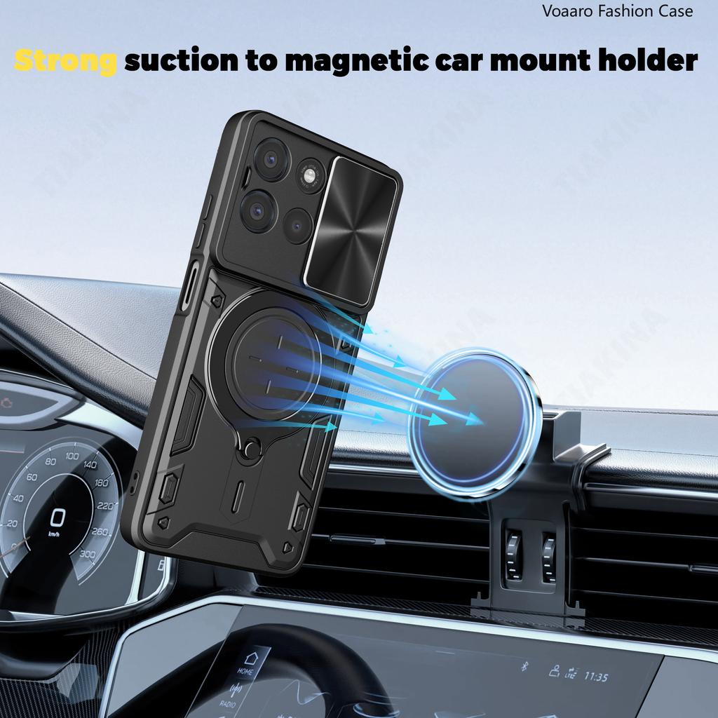 Rotate Slide Lens Armor Funda for Motorola Moto G67 Power 5G India Case for Motorola G67 Power 5G Case Magnetic Ring Stand Cover
