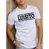 European Size Men'S White "Soy El Legendario Luisito" Graphic T-Shirt - Casual Summer Top with Slight Stretch, Round Neck, Regular Fit