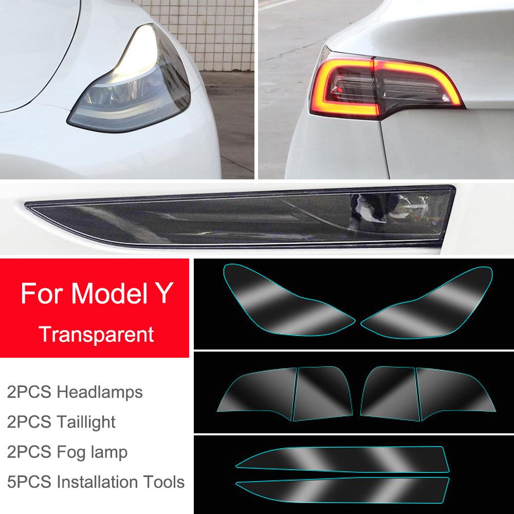 For Tesla Model 3 Y S X TPU Blackened Headlight Taillight Foglight Protective Film Headlight Tail Lamp Color Changing Films