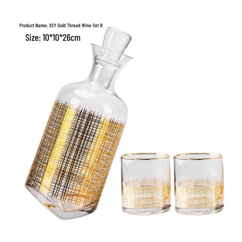Shangqi Gold Line Decanter & Wine Glass Set