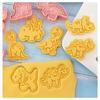 8PCS 3D Embossed Details Dinosaur Cookie Cutter PP Cookie Cutter Set Baking Kit  Kids DIY Desserts