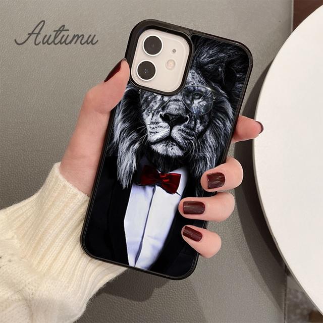 Mighty Animal Lion Phone Case for iPhone 11 12 13 14 Pro Max Mini X XR XS SE 2020 6S 7 8 Plus Samsung Galaxy S21 S22 Cover Shell