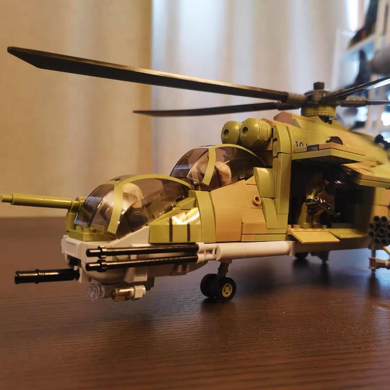 Bewaffneten Transport Hubschrauber Bausteine Kreative Tank Modell Ziegel Waffe Spielzeug für Kind Geschenk