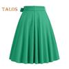 Women Mini Skirt High Waist Lace-up Bowknot Decor Short Skirt Solid Color A-Line Skate Skirt Leisure Daily Wear