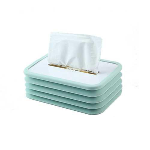 :Creative Accordion Tissue Case Luminous Sinking Paper Dispenser for Home Living Room Bedroom Dining Table Decor