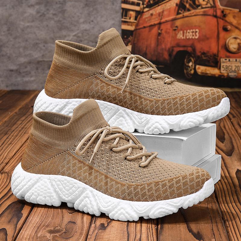 Fashion 2025 New Fashion Trend Men's Shoes Outdoor Casual Shoes Thick Soled Comfortable Fly Woven Design Lightweight Soft sole Sneakers