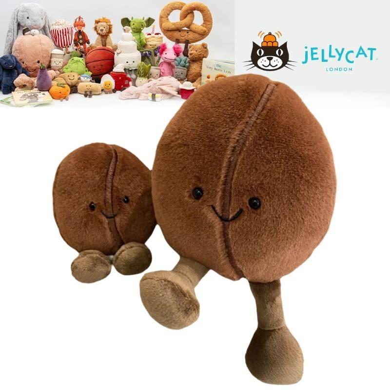 Brown Jellycat Theme Coffee Bean Plush Toy Kids Stuffed Smiling Gift Expression