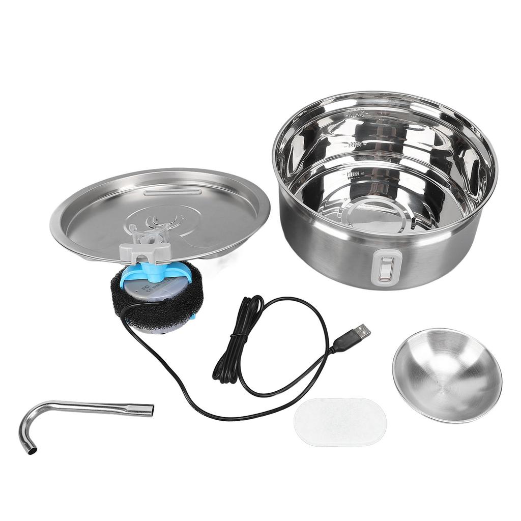 Cat Water Fountain Stainless Steel 3.2L Automatic Circulation Pet Drinking Dispenser Quiet Dog Drinking Waterer with