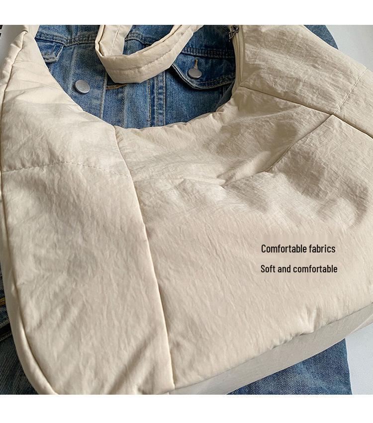 2026 Early Spring Women's Large Capacity Dumpling Crossbody Bag - Simple Down Cotton Jacket Style, Korean Casual Shoulder Bag