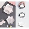 AKOAK Non-Slip Durable Silicone Soap Dish, Creative Lotus Design Storage Shelf Shower, Counter, Sink, Bathroom - 1 Count (Gray)