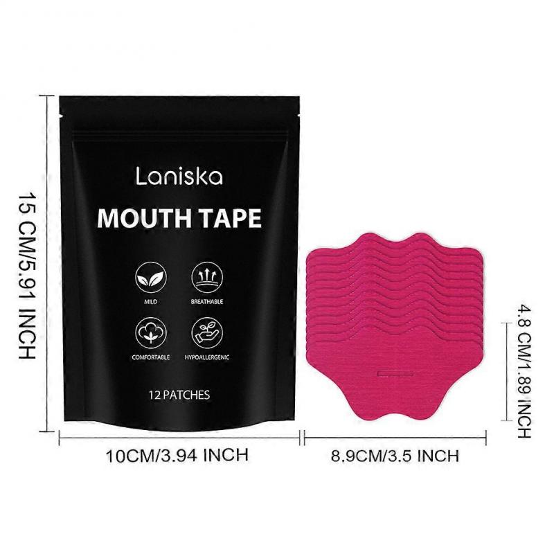 12pcs Mouth Sleep Tape Snoring-Free Strips for Stop Mouth Breathing Gentle Comfort Mouth Tape for Sleeping