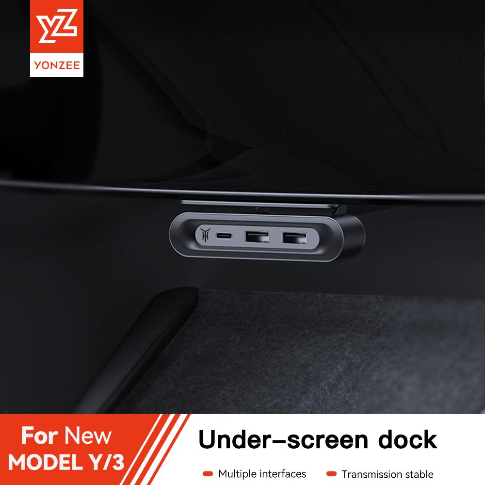 YZ For Tesla Model 3 Highland Model Y 2024 Expansion Dock Central Control Charging Shunt USB HUB Accessories Quick Charger