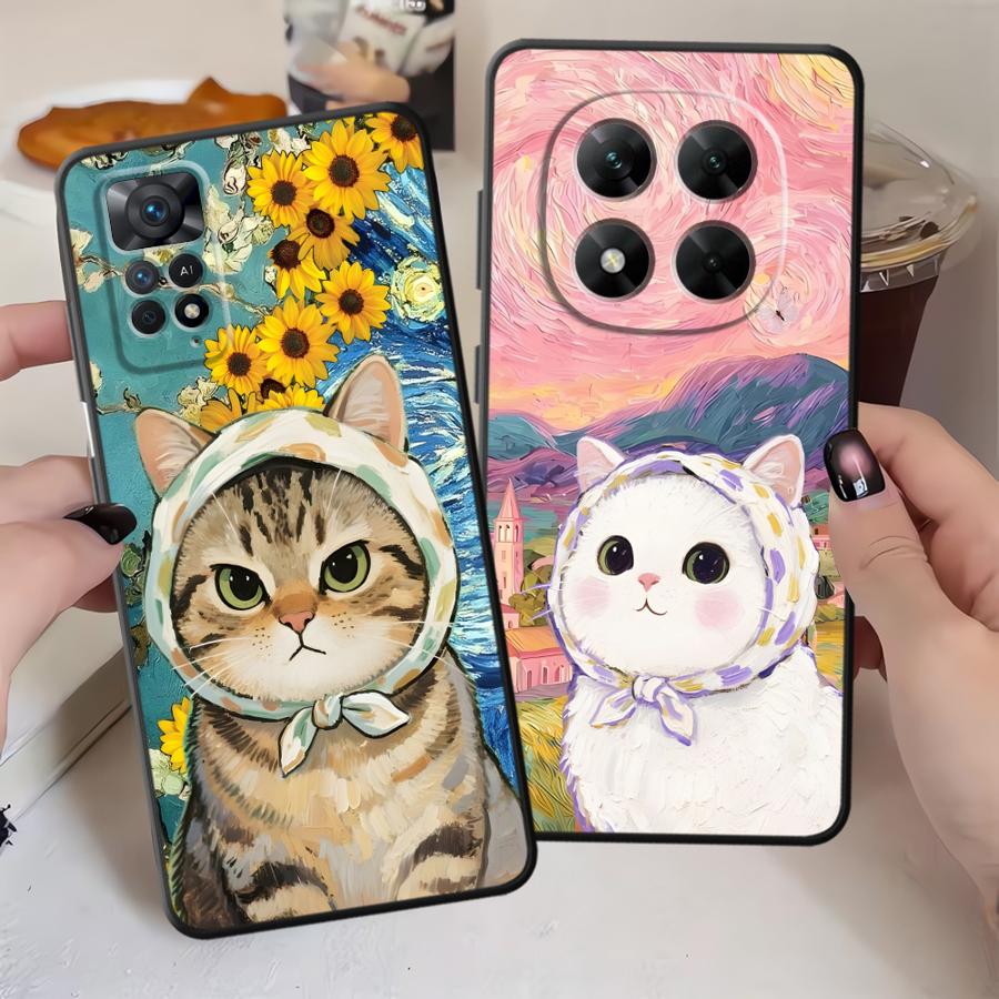 Phone Cover Case for Xiaomi Redmi Note 14 9 8 7 A1 A3 A4 A5 14C 10 K80 13 Pro Plus 12C 13C 12 11 A1 K40 A2 Cartoon Cute Cat