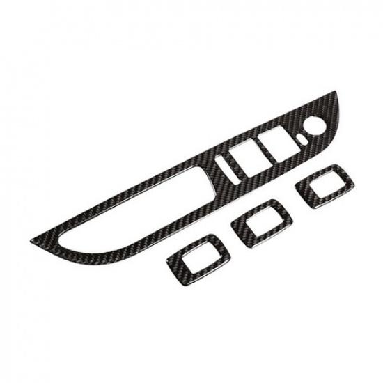 Carbon Fiber Window Lift Switch Button Panel Trim For BMW 5 Series E60 E61 04-10