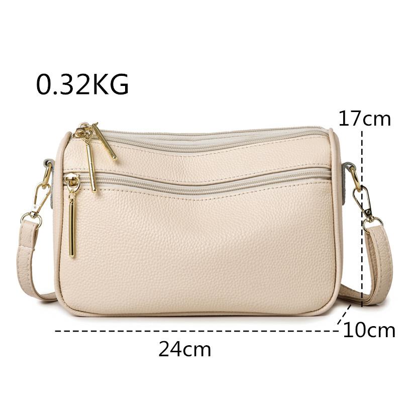 100% Genuine Leather Women Crossbody Shoulder Bags 2026 Luxury Solid Color Cow Leather Handbag High Quality Female Messenger Sac