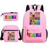 Rhythm Box Cartoon Large Capacity Starry Sky Student School Bag Sprunki Youth Backpack Three-piece Set D