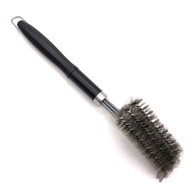 Removable Head Handle Stainless Steel Barbecue Cleaning Brush