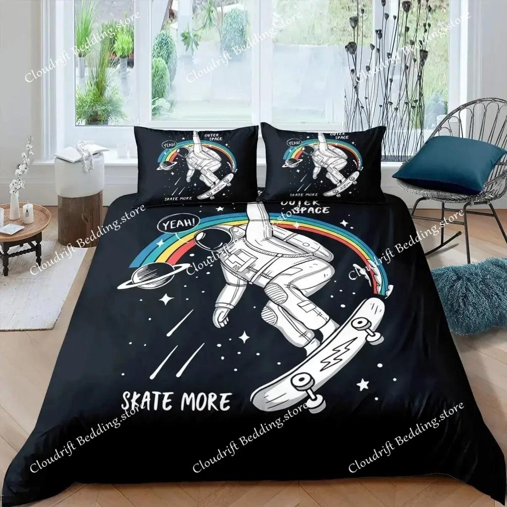 Skateboard Duvet Cover Boys Teens Sports Comforter Cover Microfiber Graffiti Art Twin Bedding Set Double Queen King Size026