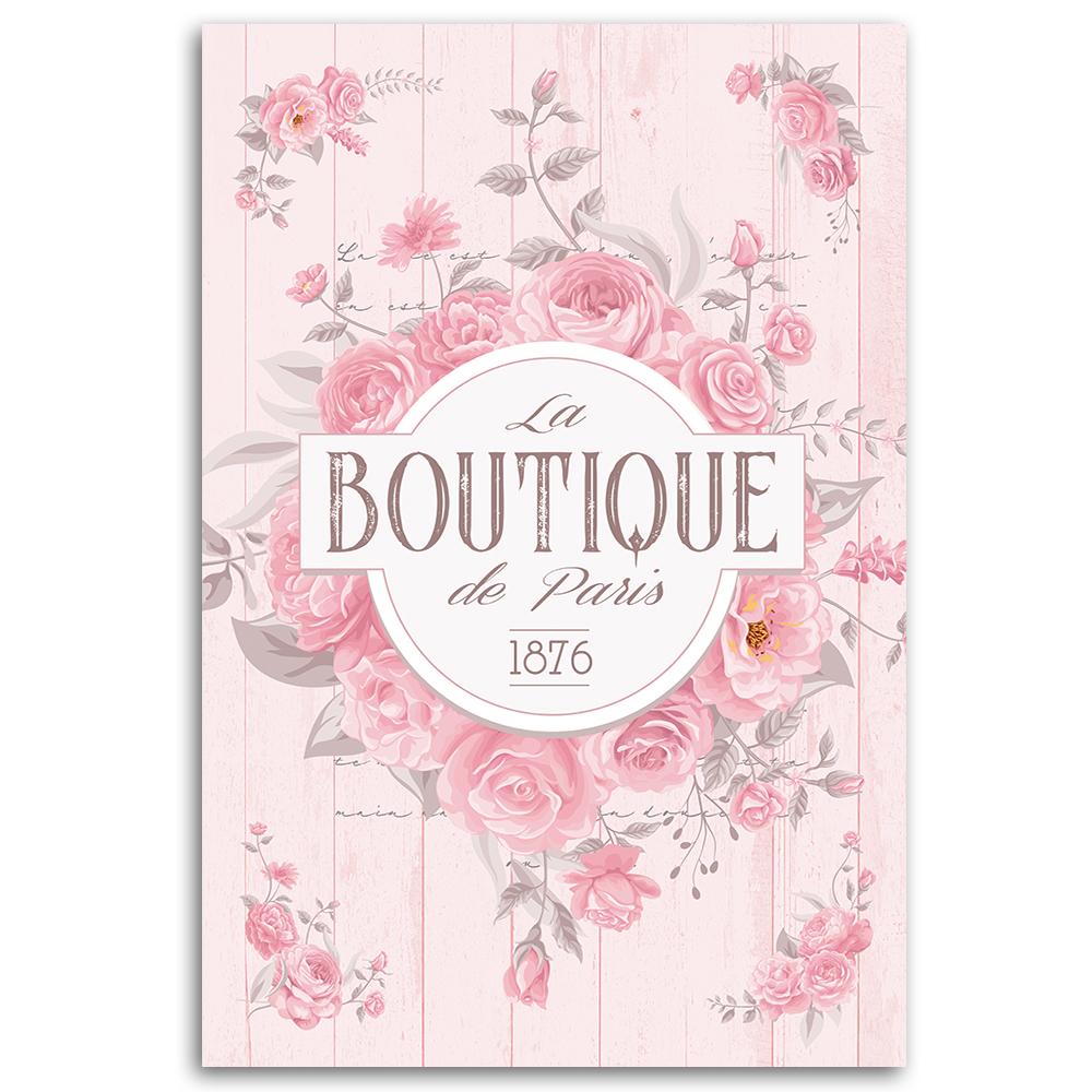 Canvas print, Shabby Chic floral inscription