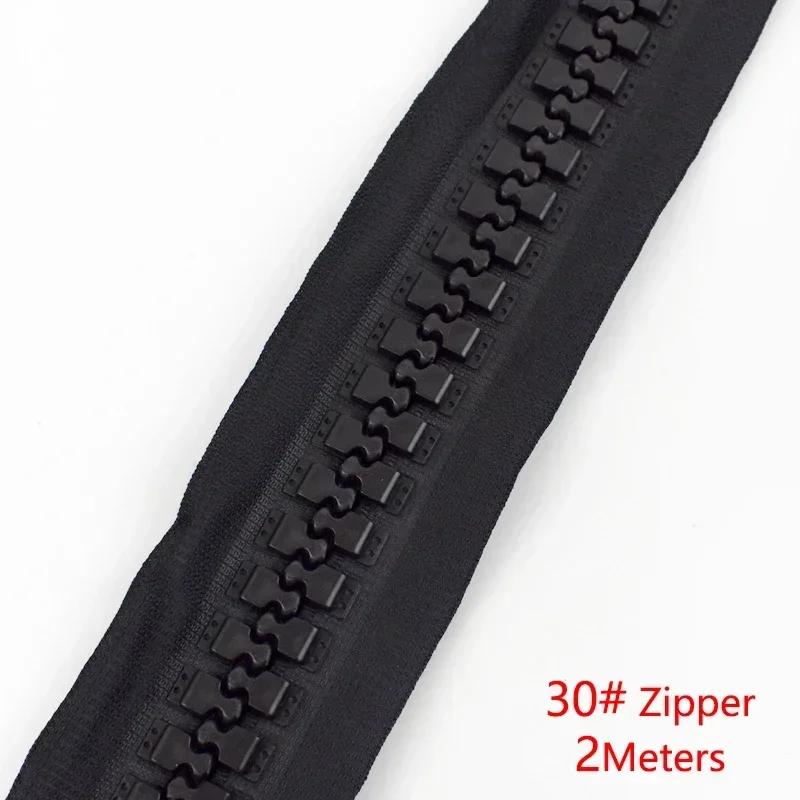 1/2M Meetee 30# Extra Large Resin Zippers with Zipper Puller Slider Outdoor Tent Luggage Closure Zips Repair Sewing Accessories