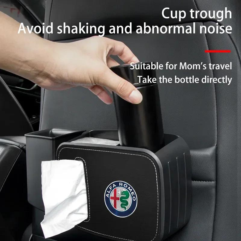 Car Stickers For Alfa Romeo Multifunctional car seat back trash can Storage box Storage pocket for Alfa Romeo Giulia Giulietta S