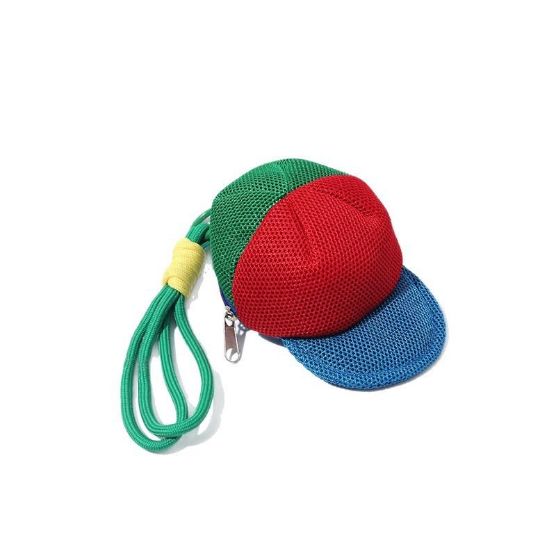 Polyester Dopamine Color Coin Purse With Keychain For Daily Use