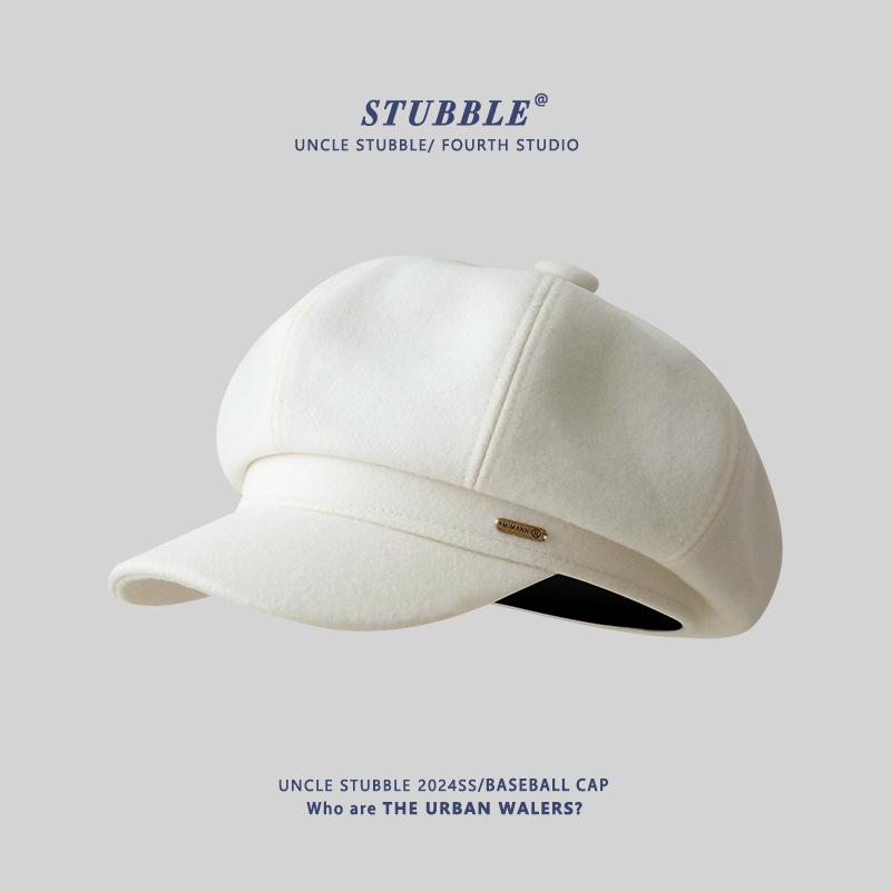 

The New Woolen Octagonal Cap Is A Versatile Korean Style Beret That Makes A Big Face Look Smaller It Also Features A Large Cap Top and A Newsboy Cap average size (55-59cm)