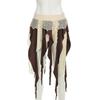 High Waist Girls Short Mini Skirt Multi-layer Splicing Irregular Skirt Tassel Mini Skirts  Girls