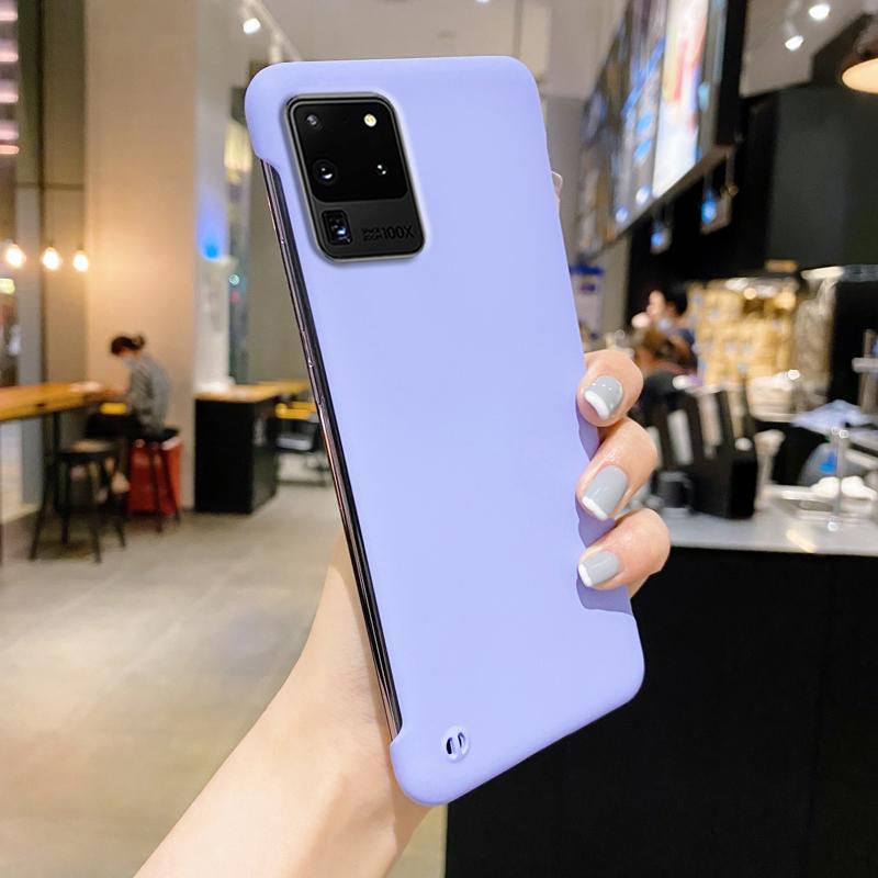 

Твердый чехол-накладка из ПК цвета конфет без рамки для Samsung S21 S20 FE Note 20 Ultra 10 S10 Plus, противоударные тонкие чехлы Note 10 Plus фиолетовый