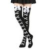 1 Paar Mädchen Schwarz Süß Niedlich Rosa Y2K Harajuku Lolita Oberschenkelhohe Strümpfe Mädchen Knochen Schleife Socken Streetwear