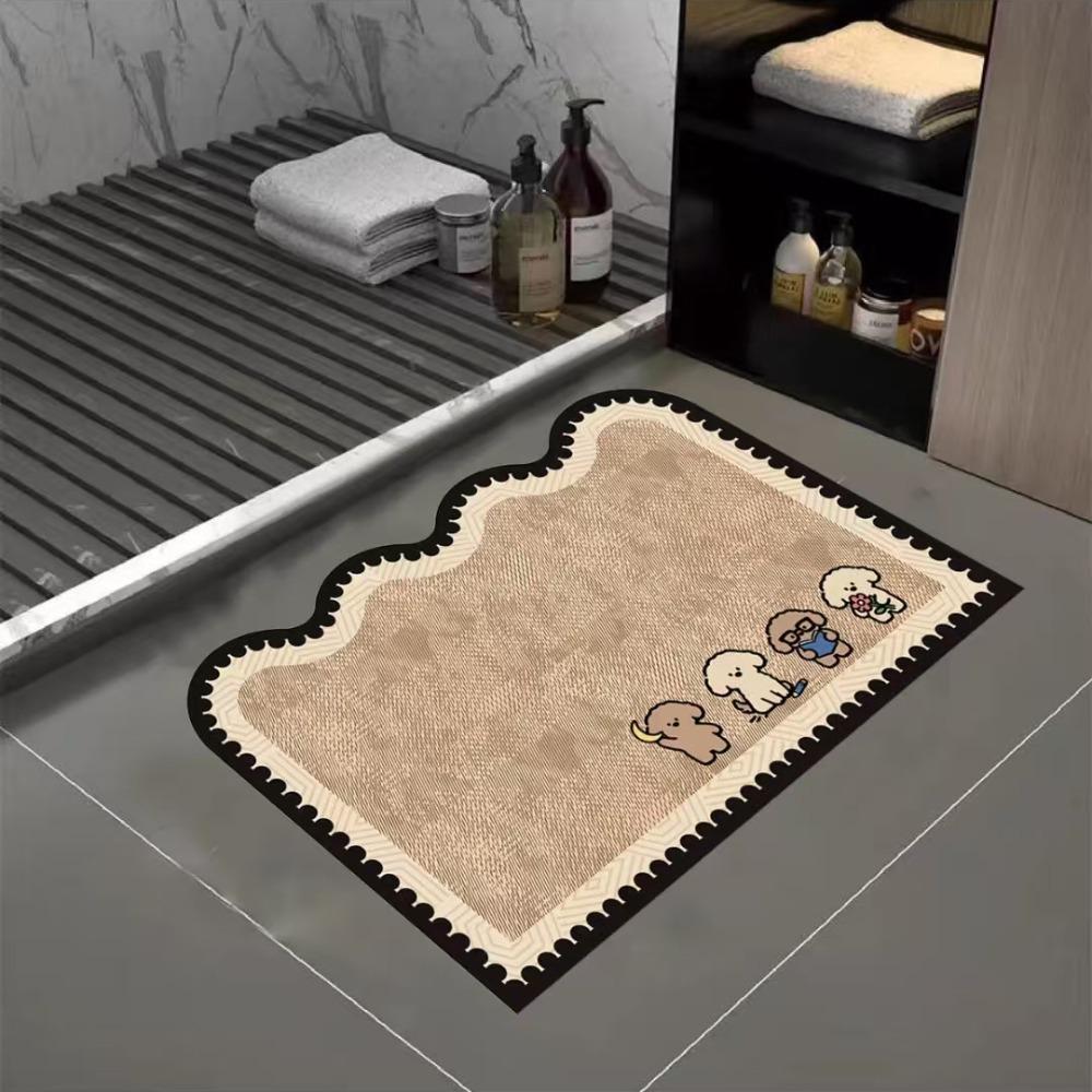 Dog Puppy Absorbent Mat Anti Slip Cat Floor Mat Creative Door Mat  Laundry Room