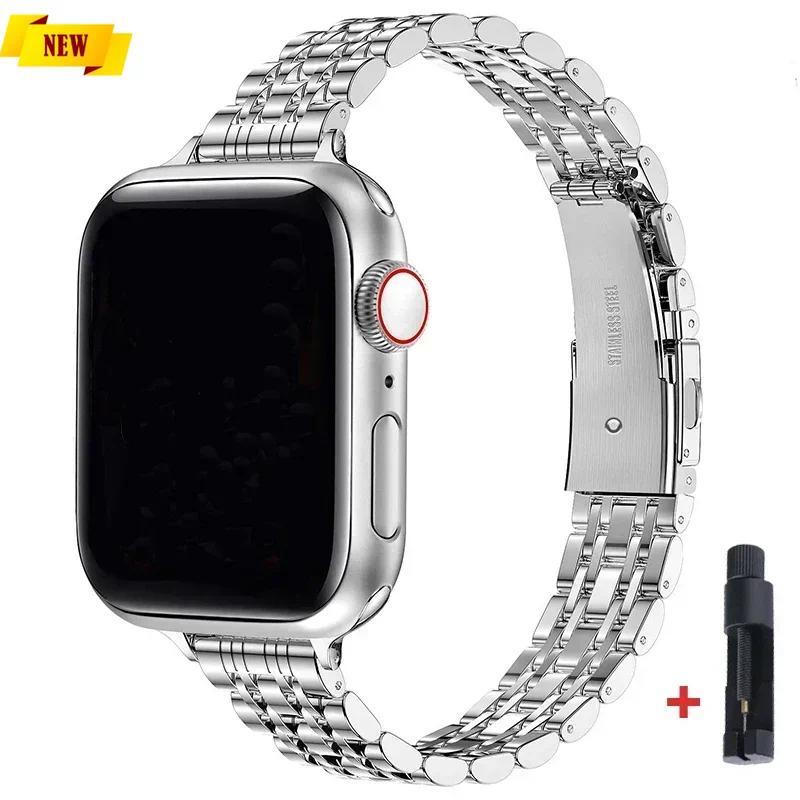 Stainless Steel Strap For Apple Watch Ultra 2 Band 49mm 42 44mm Metal Bracelet iWatch Series 10 46mm 9 8 7 6 SE 5 4 3 45mm 41mm