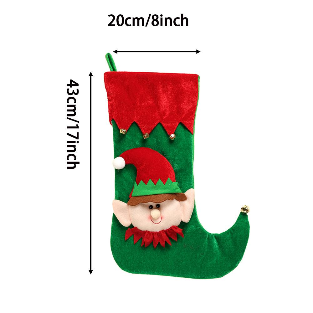 Cartoon fabric Christmas elf gift bag candy bag Christmas tree fireplace pendant Christmas party decoration