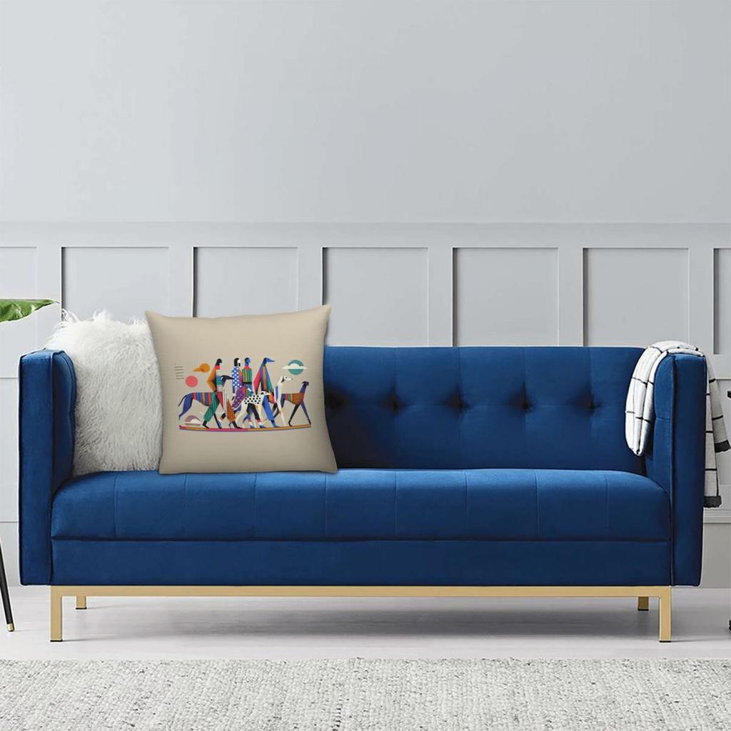 Greyhound Semaphore Whippet Sighthound Dog Square Pillowcase Pillow Cover Cushion Throw Pillow for Home Bedroom Car