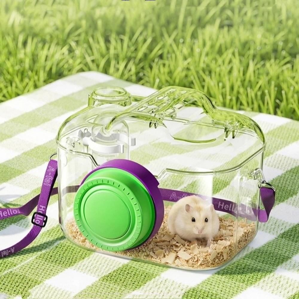 Gabbia Trasparente per Uscita Animali Domestici Borsa Trasportino Ventilata per Criceti Borsa per Trasferimento Animali Domestici Uscita di Primavera