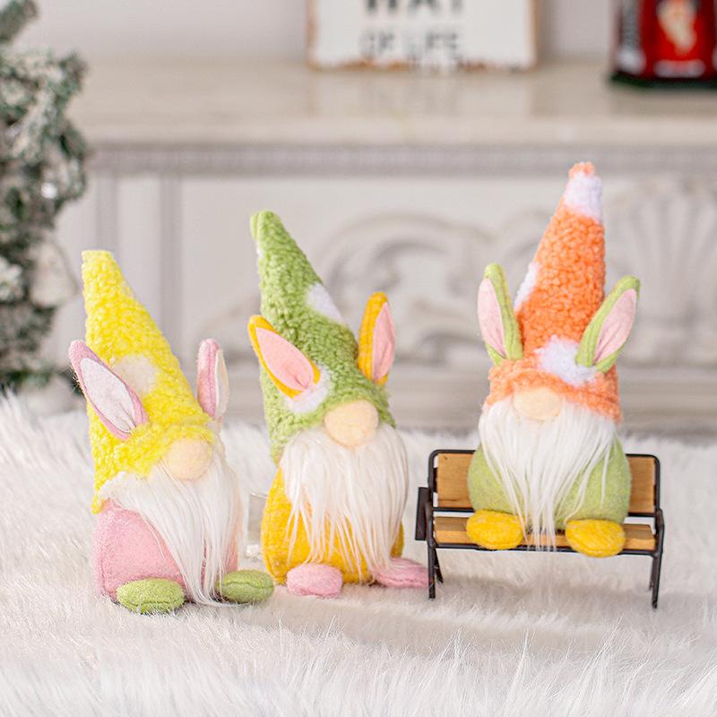 Easter Faceless Doll Ornaments Desktop Cartoon Rabbit Doll Decorations Holiday Decorations Scene Layout