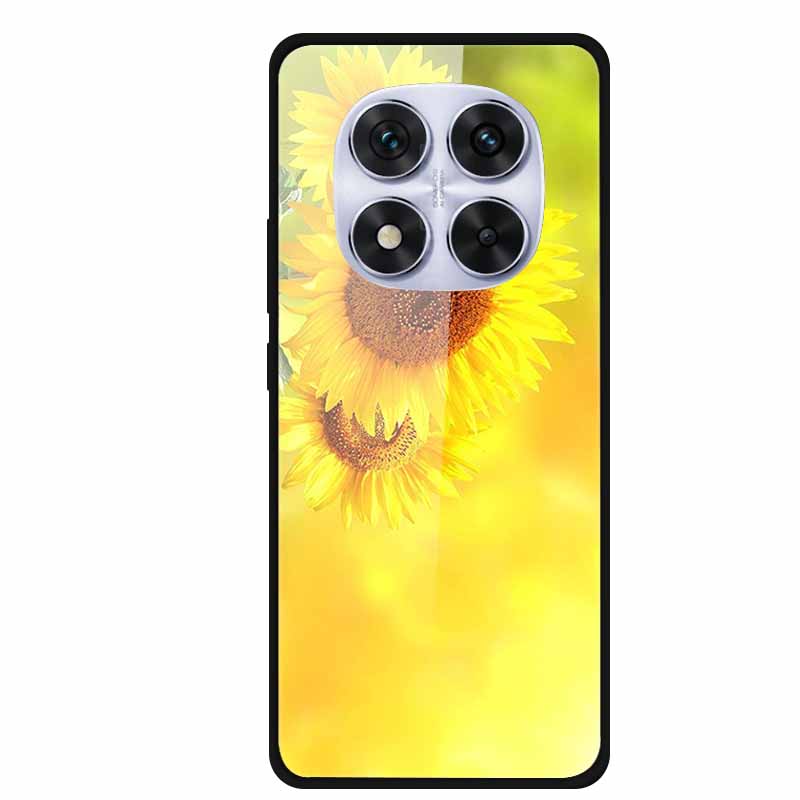 Tempered Glass Case For Redmi Note 14 Pro Coque 14Pro Flowers Phone Cases For Xiaomi Redmi Note14 Pro Hard Back Cover Case Funda