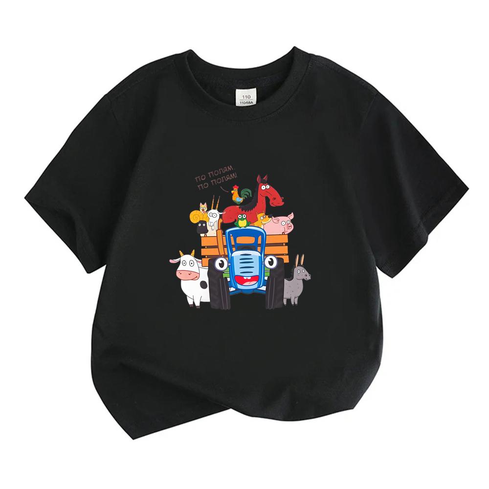 Summer Tshirts Fashion anime print Tops Boys Girls Tee Children Short Sleeve Child Loose Casual Baby Pink Black clothing