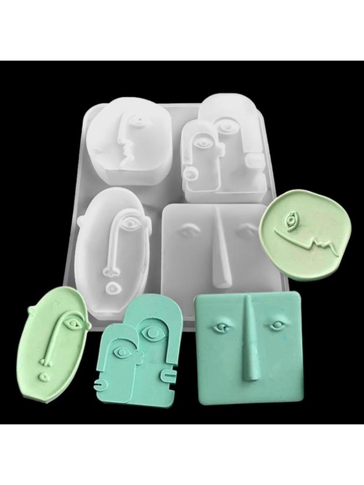 Silicone Abstract Molds Art Craft Portrait Soap Mould Homemade Making Mold Mould 3D Human Face Mold CN