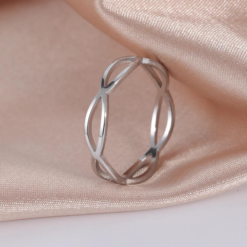 Skyrim Stainless Steel Women's Ring Simple Heart Butterfly Moon Phase Geometric Finger Rings Wedding Gift for Lover Wholesale