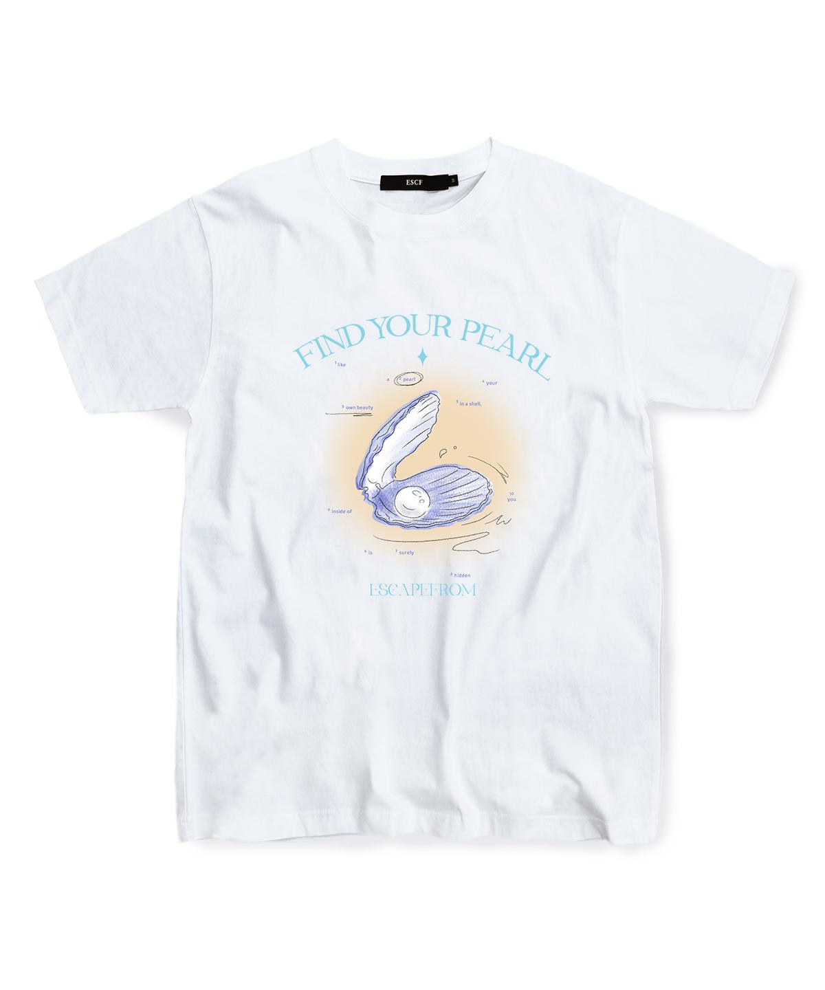 Escape From Purple Shell Pearl Print T-Shirt White L