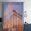 Parthenon Sunset Pink Clouds Sheer Curtain For Living Room Bedroom Voile Curtains For Window Organza Curtains Party Tulle Drapes