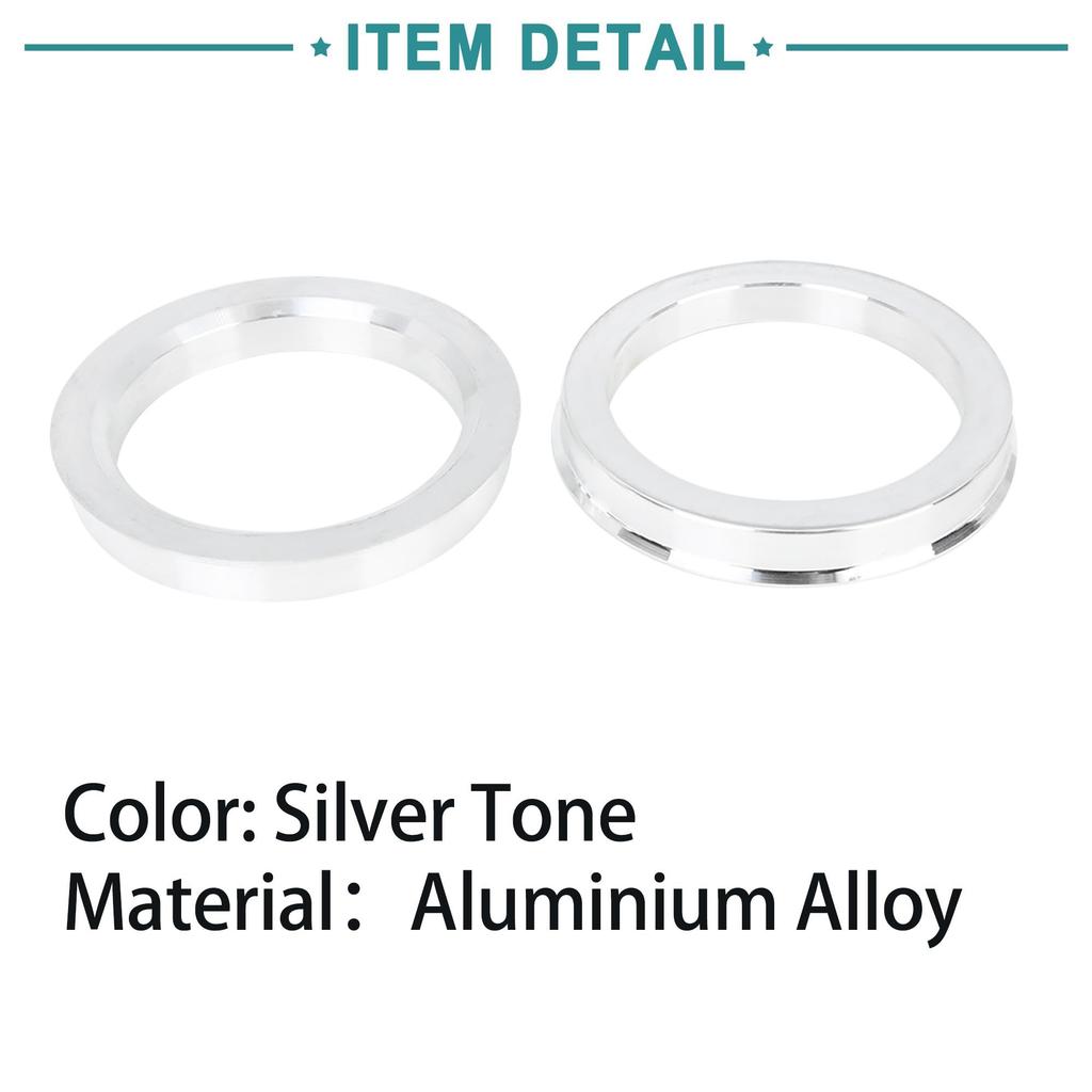 ACROPIX Hub Center Ring 72.6-57.1 Mm Silver Tone 4 Pieces