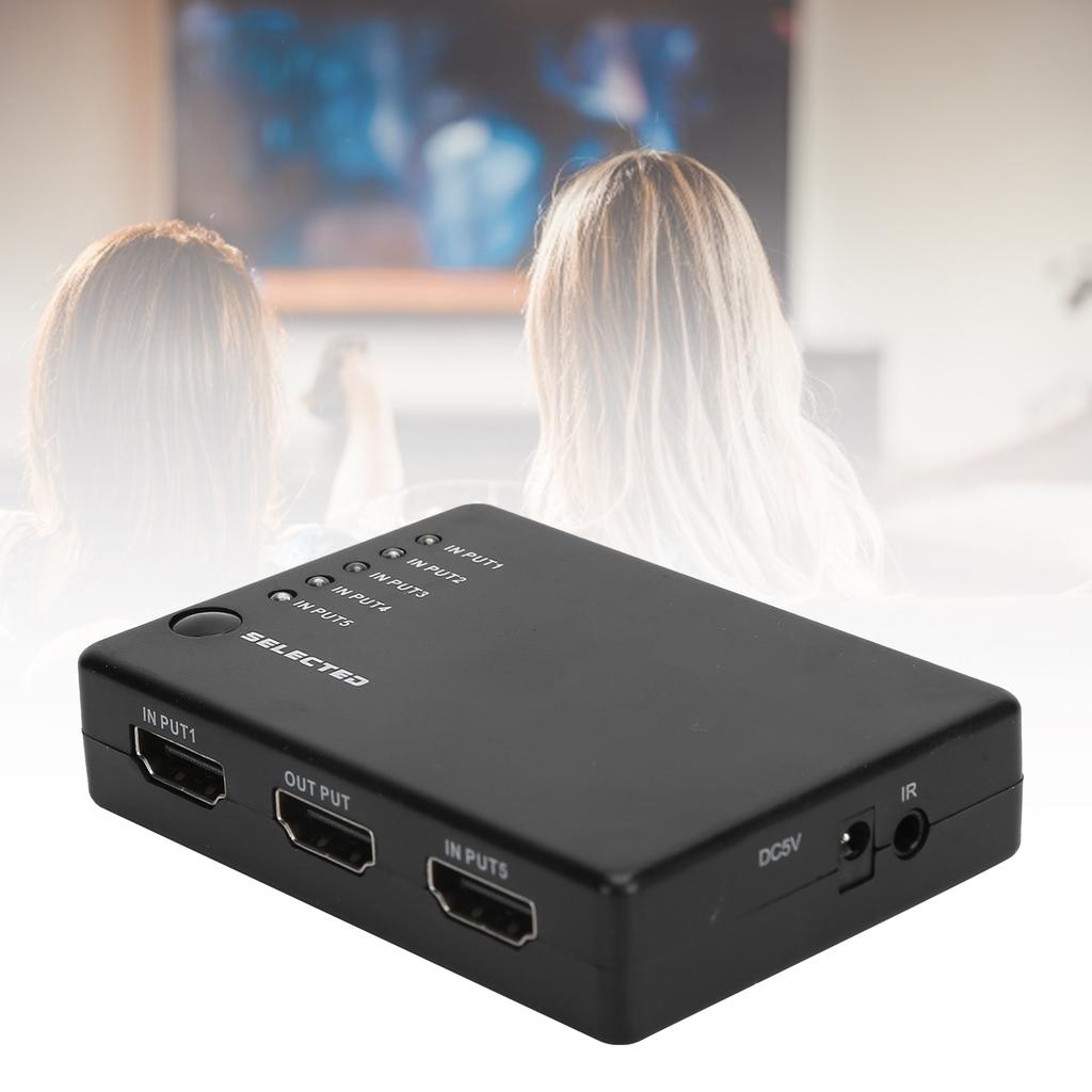 High‑Definition Multimedia Interface Switcher 5 in 1out 1080P Converter with Remote Control